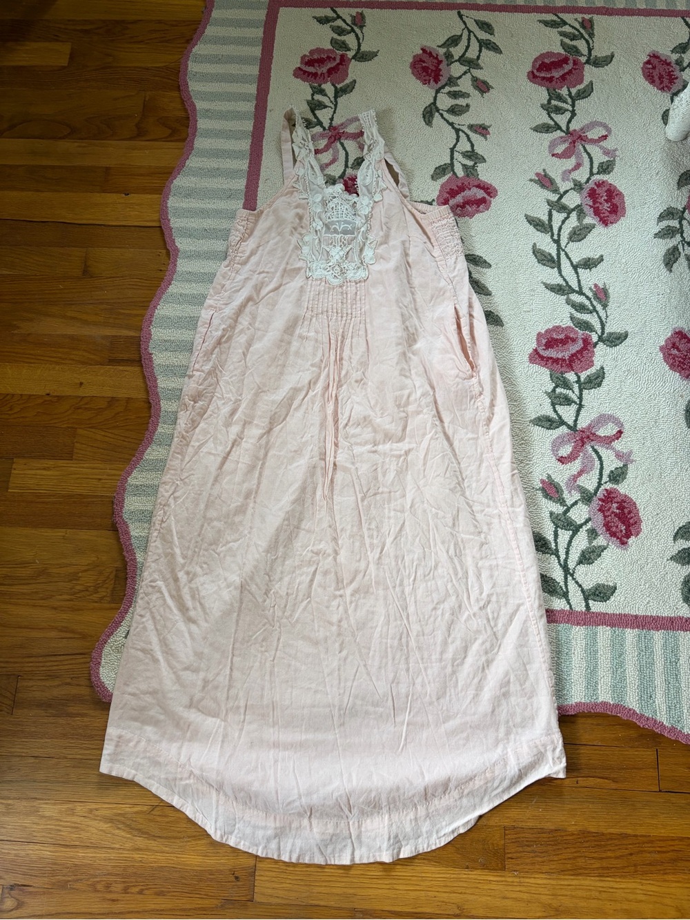 Soft Surroundings Blush Lace-Trimmed Nightgown